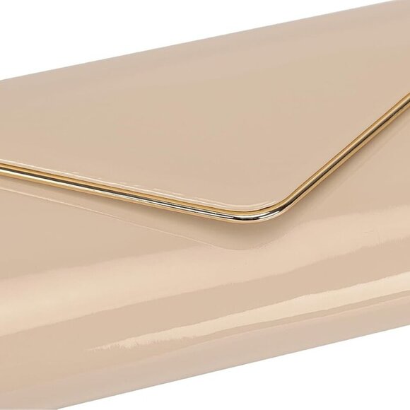 Patent Leather Envelope Clutch Purse Shiny Candy Foldover Clutch Evening Bag for - Picture 5 of 9
